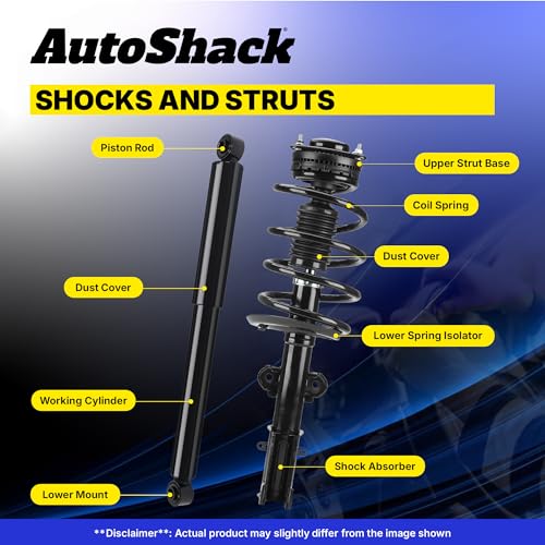 image for AutoShack Front Complete Strut & Coil Spring Assembly with Rear Shock 