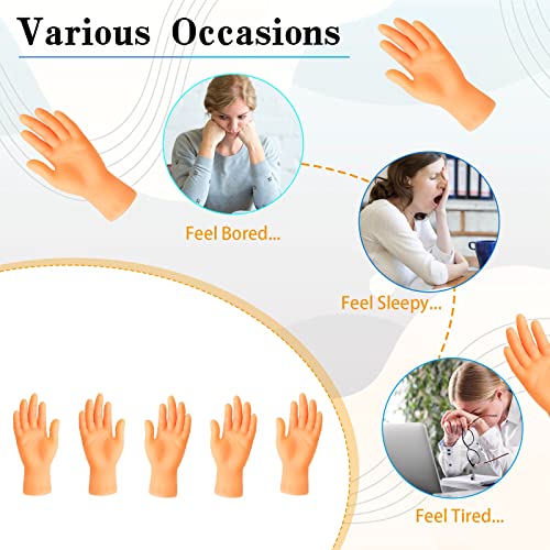 Newmemo Tiny Finger Hands 10 Pack Flat Hand Style Mini Hand Finger Puppets Realistic Rubber Hand Small Figurines Toys Funny Fingers For Puppet Show Gag Performance Party Favors #TOP3