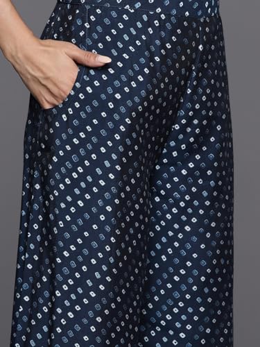 Image of Libas Women's Printed Silk Blend Straight Kurta With Palazzos