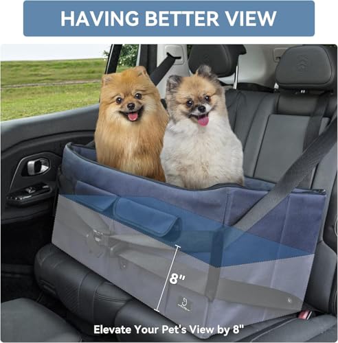 Image of A 4 Pet Dog Car Seat, Under 55 lbs, 2 Safety Belts & Storage Bags
