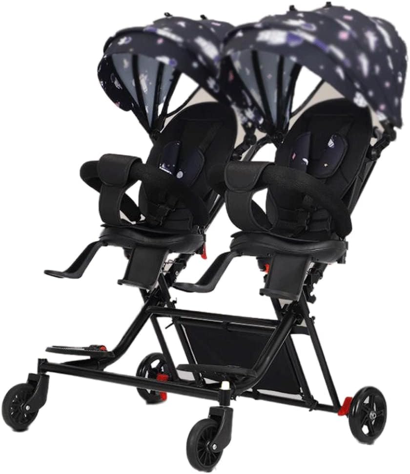 Double LightWeight Double Stroller Travel Foldable Twin Stroller Twin