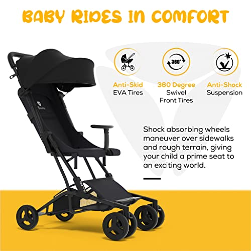 Shaha Lightweight Stroller – Baby Travel Stroller For Toddlers – Foldable Compact Stroller For Travel, Airplane Stroller Has Swivel Front Wheels, 1-Step Brake, Sun Canopy And Reclining Backrest #TOP2