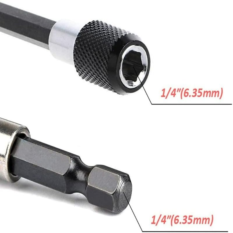 Magnetic Screwdriver Hexagonal Adapter Drill bit Replacement Extension kit self-Locking Rod Chuck nut Tool(Mix)
