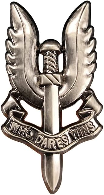SAS British Army Special Aviation Forces Who Dares Wins Metal Army Badge Pin Stylish Decoration for Men, Metal, No Jewelry