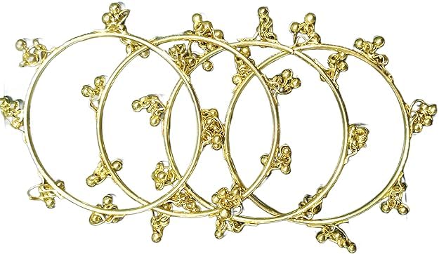 Image of Kashmiri Traditional Bangles Set for Women | Gold Plated Handcrafted Ghungroo Bangles | Ethnic Bridal Festive Jewellery | Set Of 4 Bangles