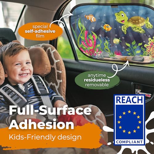 Image of CARAMAZ Car Window Shade for Baby with Certified UV-Protection 2 Pack - 20 inchx12 inch