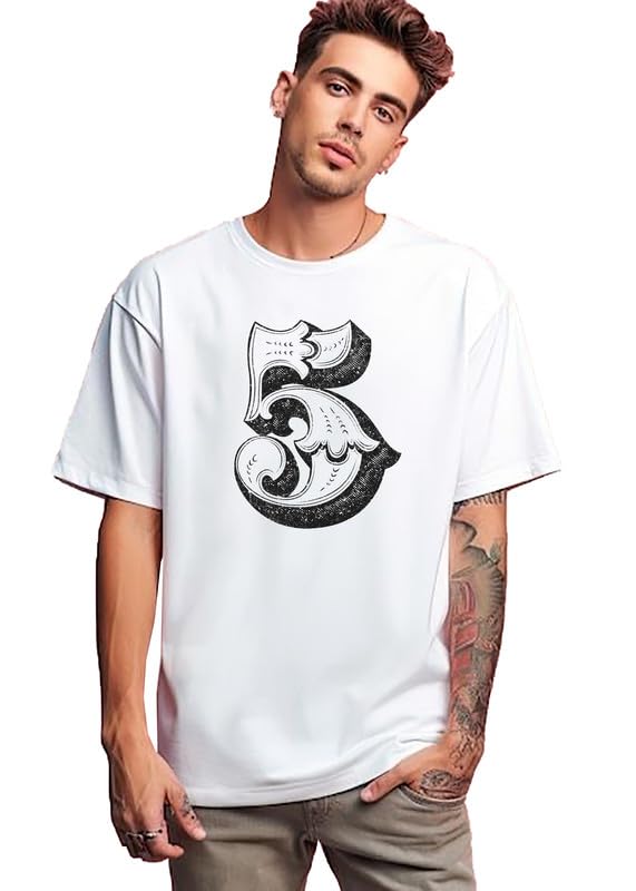 Five Number Design Printed T-Shirt for Men | Sporty T-Shirt for Men and Women-image-22