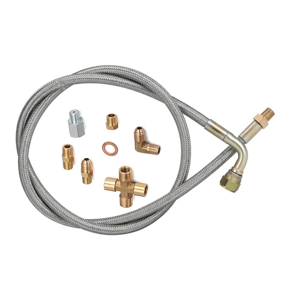 for OYOTE 36''1/8 NPT Oil Feed Line 4AN Return Kit for T3 T4 T04E T70 T66 T67 Gt35 Gt45 for Cooled Chargers