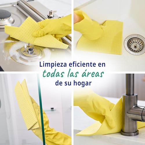 Miniatura 2 de Bayetas absorbentes The Essentials de Spontex | Paños superabsorbentes para fregar y secar | 100% pulpa de madera con certificación PEFC | Paquete de 12 x 4 (48 en total)