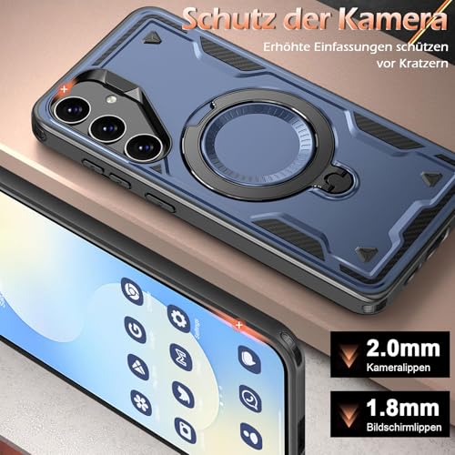 Image of for Samsung Galaxy S25 FE Case Magnetic with Stand, with Mag-Safe, with Screen Protector, Wireless Charging, Shockproof for Samsung S25 FE 5G Phone Case, Ring Holder Phone Cover, for Samsung S25 FE