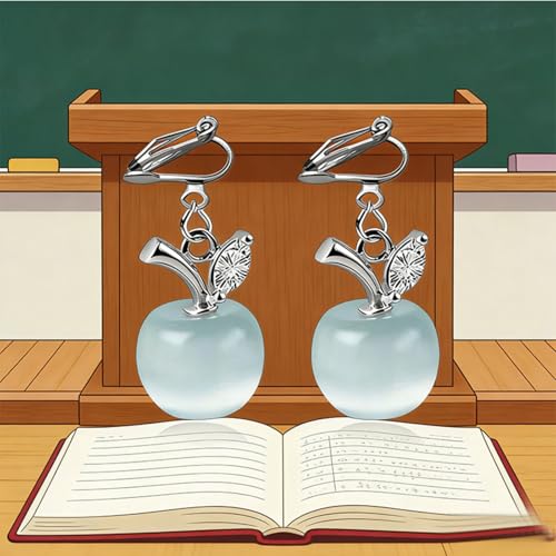 Aretes de manzana tipo Clip-On para mujer miniatura 3