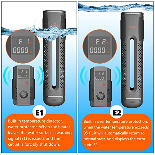 2023 Upgrade Digital Submersible Aquarium Heaters 300W/500W, Fish Tank Heater With External Digital Led Temperature Controller And Double Quartz Explosion-Proof Tubes, For Fresh And Salt Water #TOP4