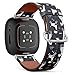 CJBROES Replacement Leather Watch Band, Compatible with Fitbit Versa 3 and Fitbit Sense of Wristband Bracelet Accessory - Childish Cute Giraffe