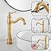 GGStudy 360° Swivel Antique Brass Bathroom Vessel Sink Faucet Single Handle One Hole Matching with Pop Up Drain
