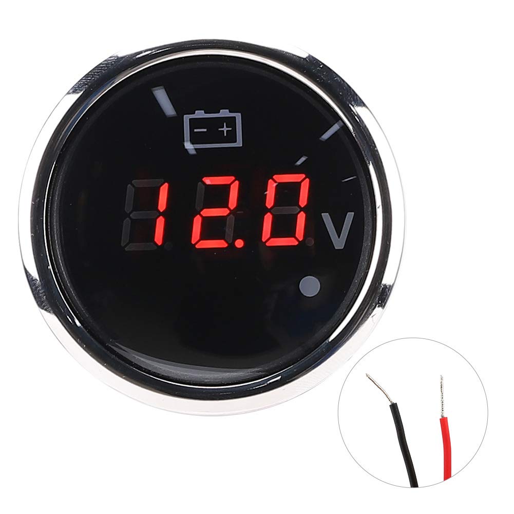 Jauge De Tension De terie à LED 52 MM/2 Pouces Avec Voy D'Avertissement Pour ures Et e Design élég Précision élevée Installation Facile Outil Indispensable Pour Les Passionnés D'Automobile