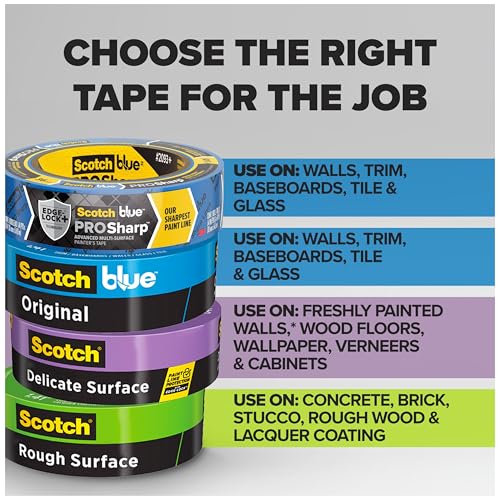Image of ScotchBlue Original Multi-Surface Painters Tape, 1 Inch Wide (0.94 in. x 60 Yds), 6 Rolls, Blue Paint Tape Protects Surfaces and Removes Easily, Masking Tapes for Indoor and Outdoor Use (2090-24EP6)