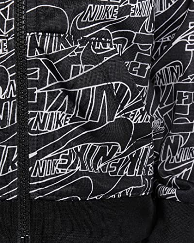 Nike Little Boy Printed Full Zip Jacket & Pants 2 Piece Tracksuit (B(76J216-023)/W, 3T)3