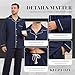 U2SKIIN Mens Cotton Pajama Set, Soft Long Sleeve Pajamas for men Lightweight Button Up Sleepwear Lounge Pjs Set with Pockets(Navy,L)