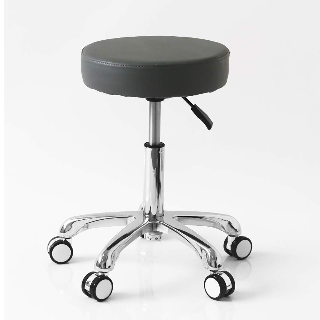 Taburete con Ruedas Taburete De Trabajo Pequeño, Taburete De Polea Médica, Banco De Trabajo, Rotación Silenciosa Sin Tarjeta SPA Tatuaje Clínica Laboratorio Mini Taburete 60-80cm 4 Colores (