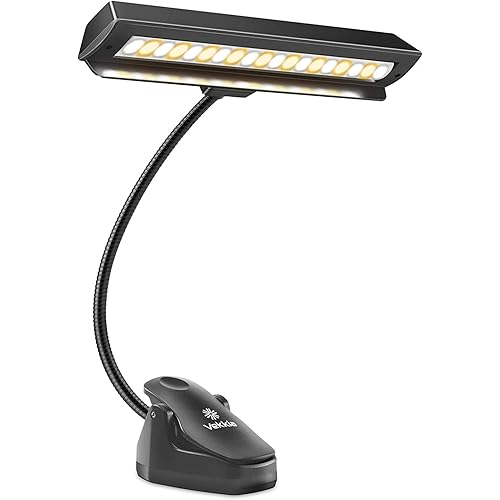 Vekkia Rechargeable Music Stand Light - Clip - on for Musicians' Piano, 9 - Level Dimmable, Portable, USB - C, for Piano, Orchestra, Podium, Easel