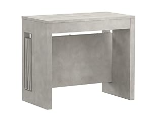 Iconico Home Zoom - Mesa Consola Extensible con 3 Extensiones, hasta 182 cm, 90x48xh76 cm, Concreto The Forest Stewardship Council