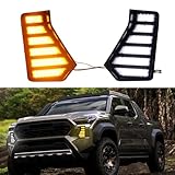L2R 2024 2025 for Toyota Tacoma Dynamic DRL Daytime Running Light Turn Signal Front Fog Lamps LED Replacements Car Accessories 2pcs