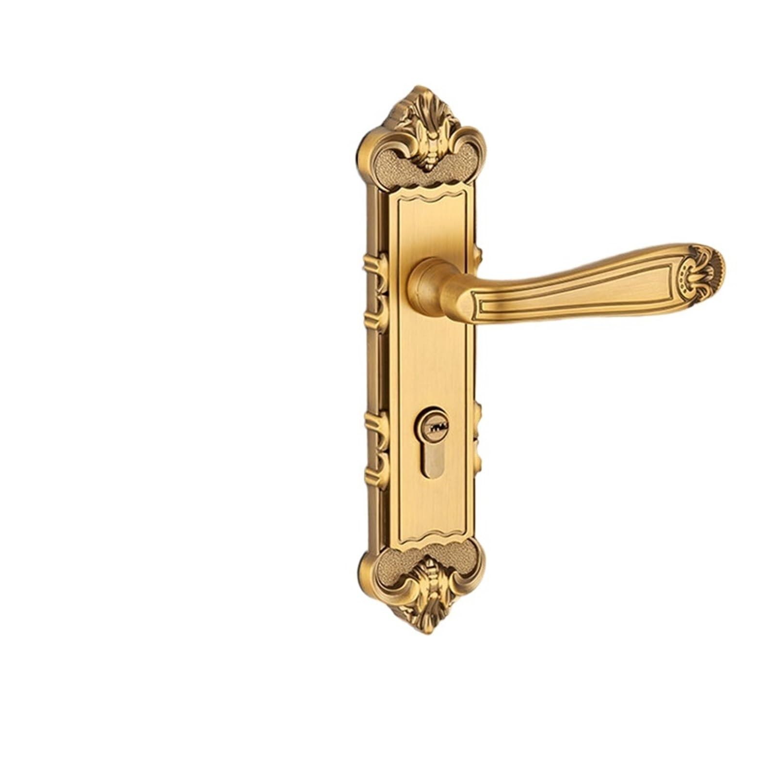 Serrure de porte intérieure en alliage de zinc jaune bronze avec poignée magnétique silencieuse
