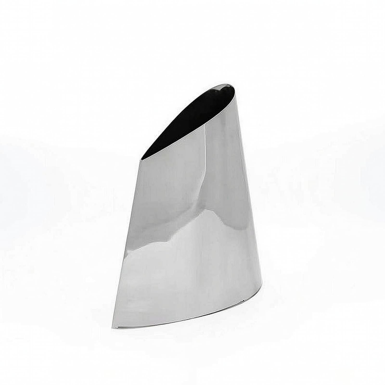 Vase épuré trapézoïdal argenté petit vase de table biseauté
