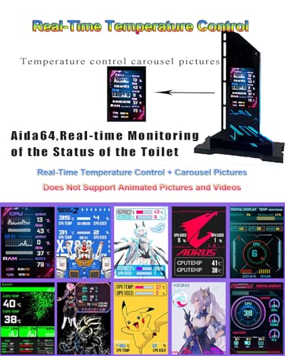 Soporte vertical LED para tarjeta gráfica RGB con pantalla de temperatura 2.4 pulg miniatura 6
