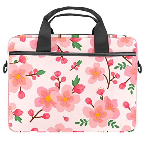 Bolsa de mensajero para portátil de 13 a 14.5 pulgadas maletín rosa con flores de cerezo