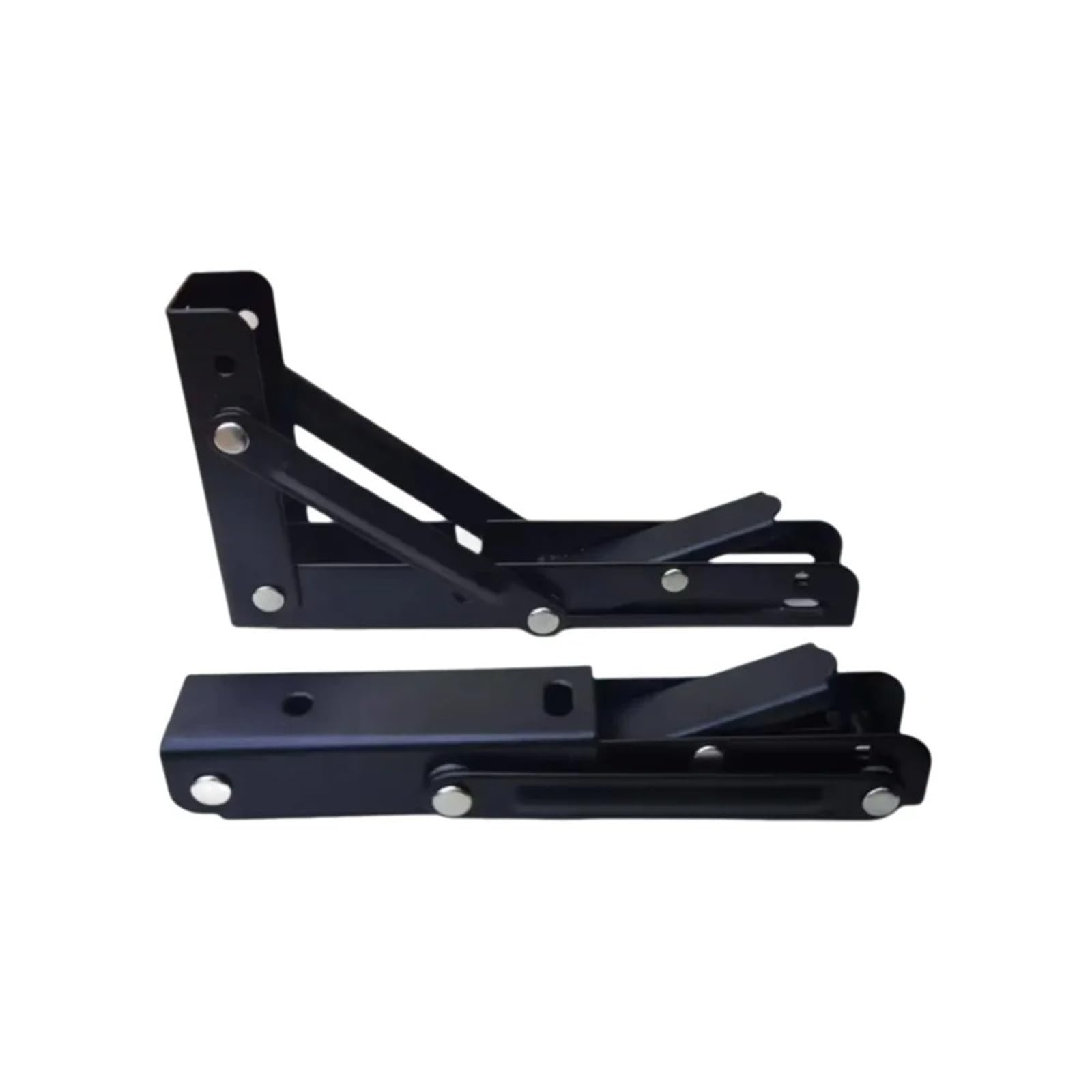 Irfhdcx 2Pcs(1 Pair) Shelf Bracket 6 Inch 2Pcs Triangle Folding Angle Shelf Bracket Black Space Saving Wall Mounted Collapsible Table