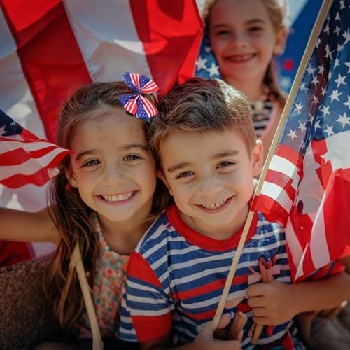Pinzas para cabello decorativas con bandera americana miniatura 6