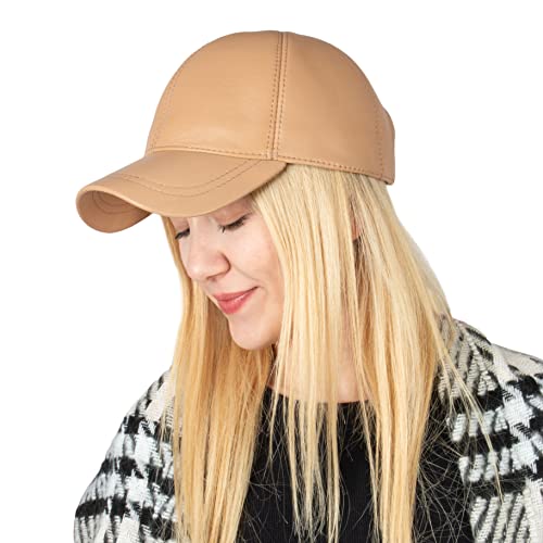 Image of Genuine Leather Unisex Baseball Cap