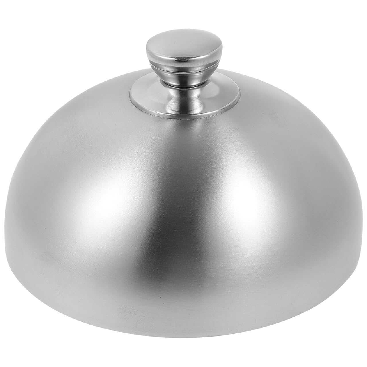 Hemoton Stainless Steel Food Dome Cover 8 Inch Silver Cloche with Double-Sided Suction Pads for Serving Hot Dishes Steak and Teppanyaki Lid