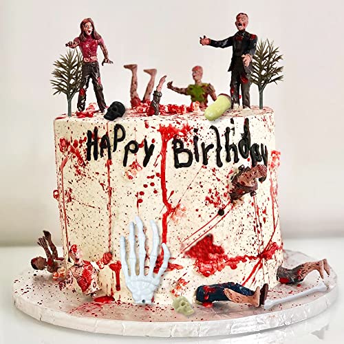 17 PCS Zombie Cake Decoration Zombie Cake Toppers Zombie Figure T...