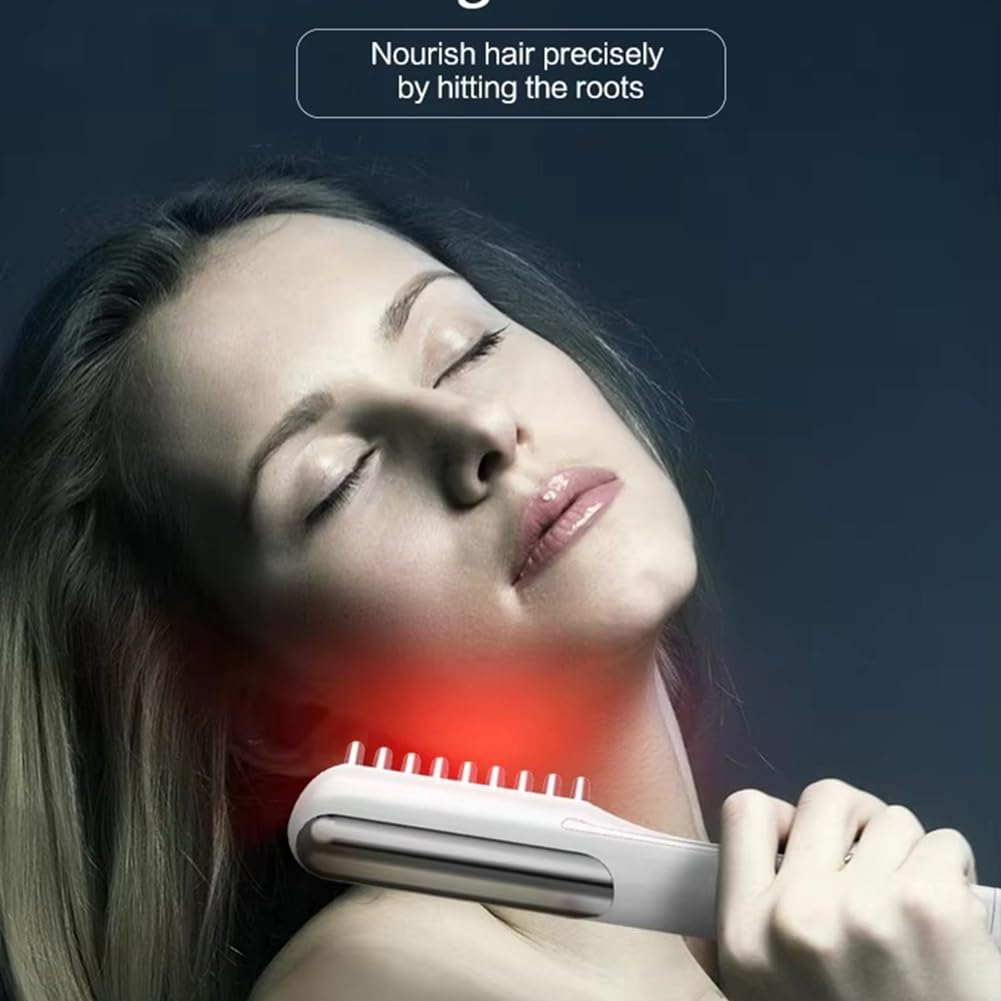 Pettine elettrico per massaggio alla crescita dei capelli con microcorrente, luce rossa a LED, spazzola per cuoio capelluto per spa anticaduta