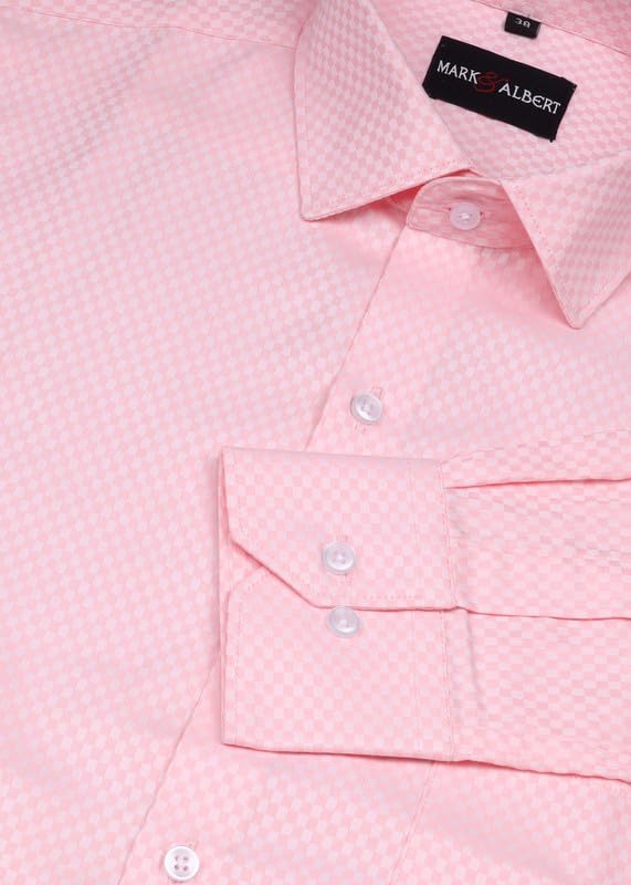 Image of MARK & ALBERT 100% Cotton Full Sleeves Regular Fit Formal Shirt for Men Blue