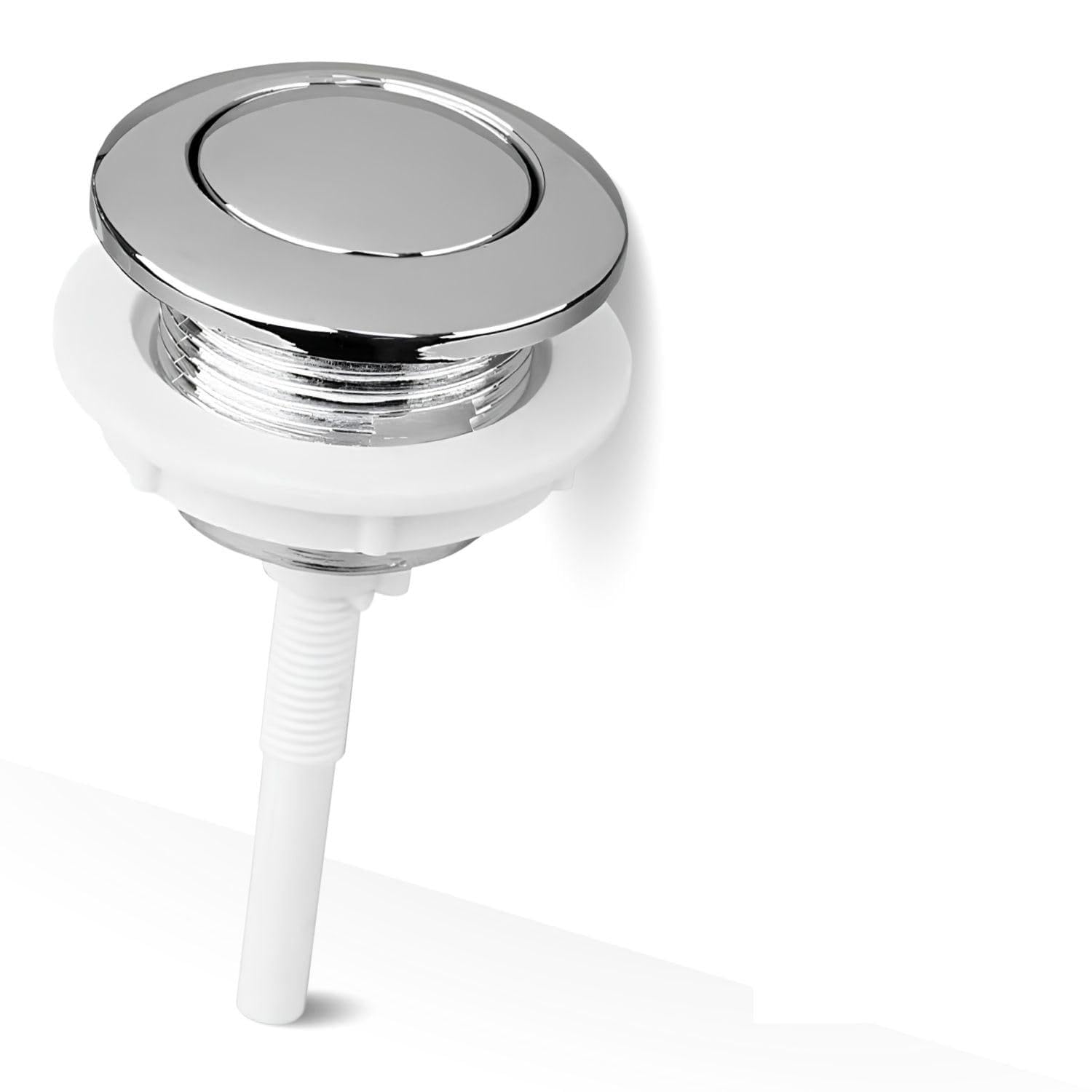 Toilet Flush Button, Toilet Push Button Flush Replacement, 38mm Single Press Push Button, Round Design, ABS Cistern Flush Button Pusher for Bathroom Water Tank
