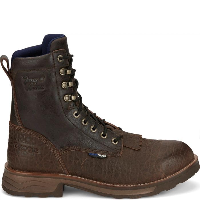 Tony Lama Men's TW3431 High Plains 8" Waterproof Comp Toe Lace-Up Work Boot2