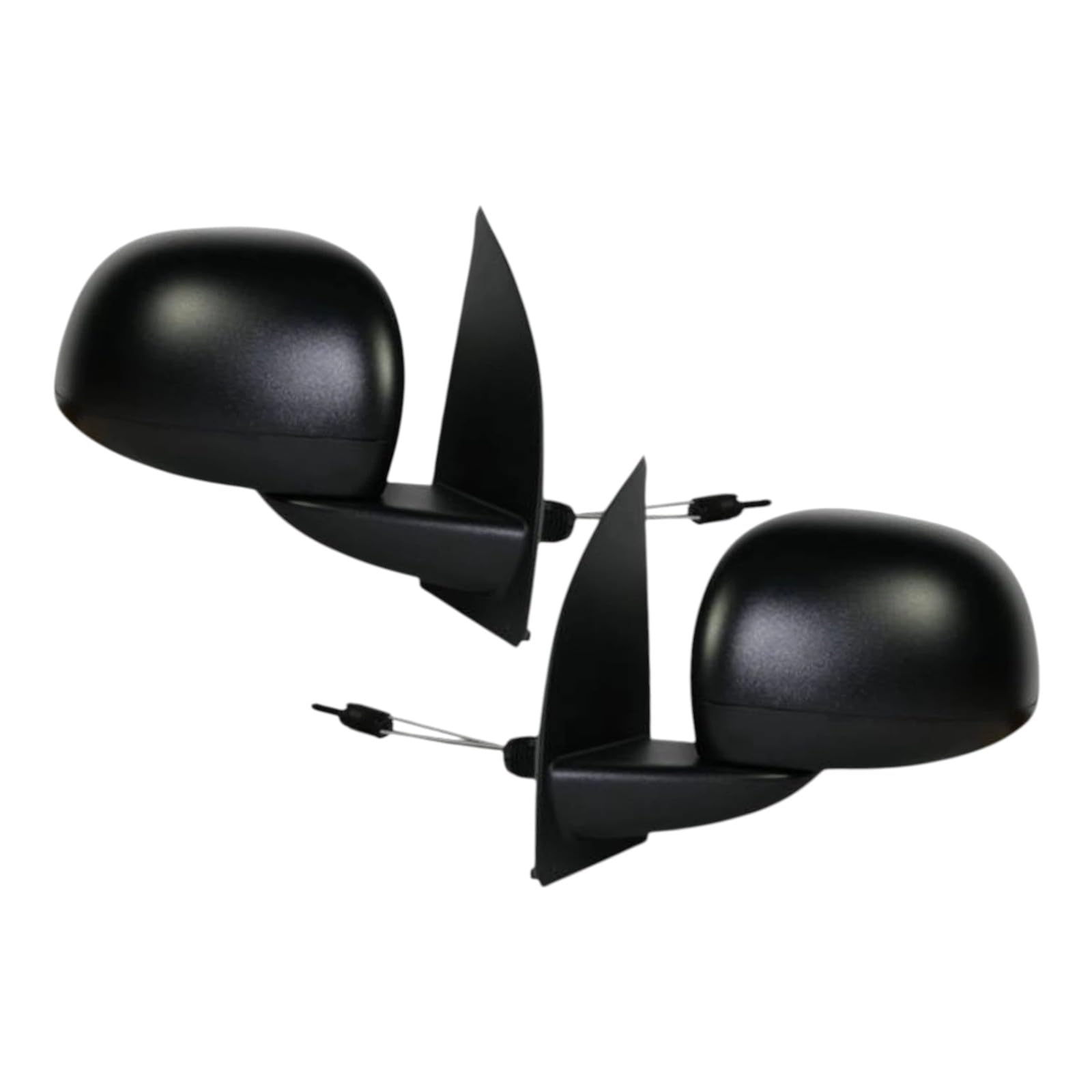 Coppia 2 Specchietti Retrovisore COMPLETI Meccanici NerI per Panda 169 2009-2011 - Compatibile, Non originale, adatti per la modifica da specchi piccoli del modello 2003 a specchi grandi del restyling