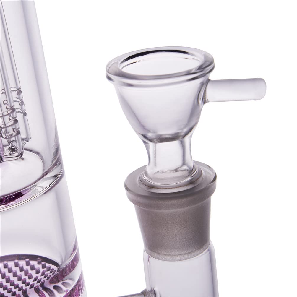 RORA Bong en verre nid d'abeille de 16 pouces avec filtre Birdcage Recycler Grande pipe à eau droite en verre 18.8mm Bongs à fumer (Pink)