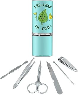 I Be-Leaf In You Believe Funny Humor Stainless Steel Manicure Pedicure Grooming Beauty Care Travel Kit