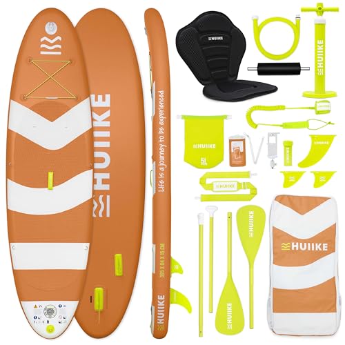 HUIIKE Paddle Gonflable Adulte avec Accessoires Inclus, Pagaie, Ailerons, Pompe. Planche de Stand Up Paddle Grande Stabilité et Résistance. 305 x 84 x 15 cm,...