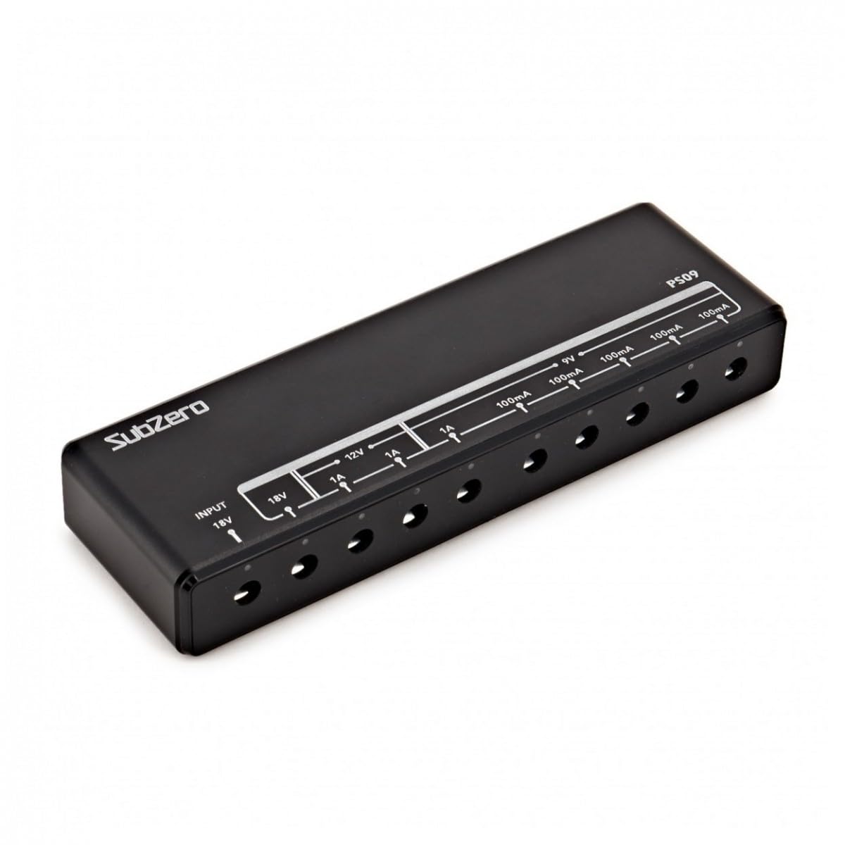 SubZero Alimentatore per pedali per chitarra con uscite da 9V 12V 18V | Alimenta fino a 11 pedali, guirlanda a cinque teste, uscite multiple 9V/12V/18V, cavi e adattatori inclusi
