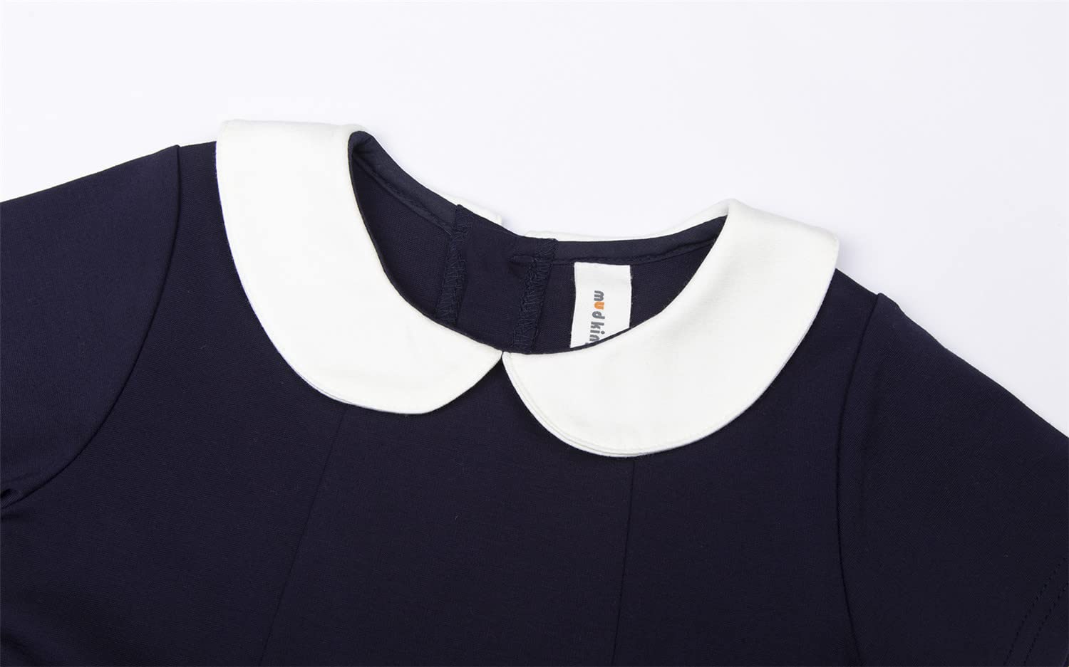 Mud Kingdom Vestido con cuello Peter Pan para niñas, uniforme de regreso a clases