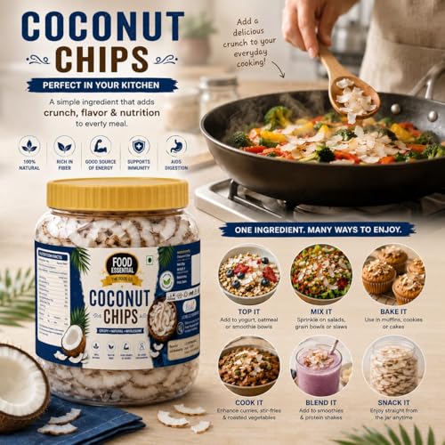Image of FOOD ESSENTIAL Coconut Chips 250gm.