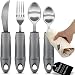 BUNMO Adaptive Utensils for Elderly/Arthritis/Weak Hand Grip & Handicapped - Convenient Travel Pouch