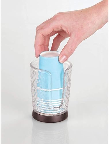 Miniatura 4 de mDesign - Dispensador compacto de tazas de papel desechables, pequeño, de plásticoacero, soporte de almacenamiento para enjuagar tazas en encimeras