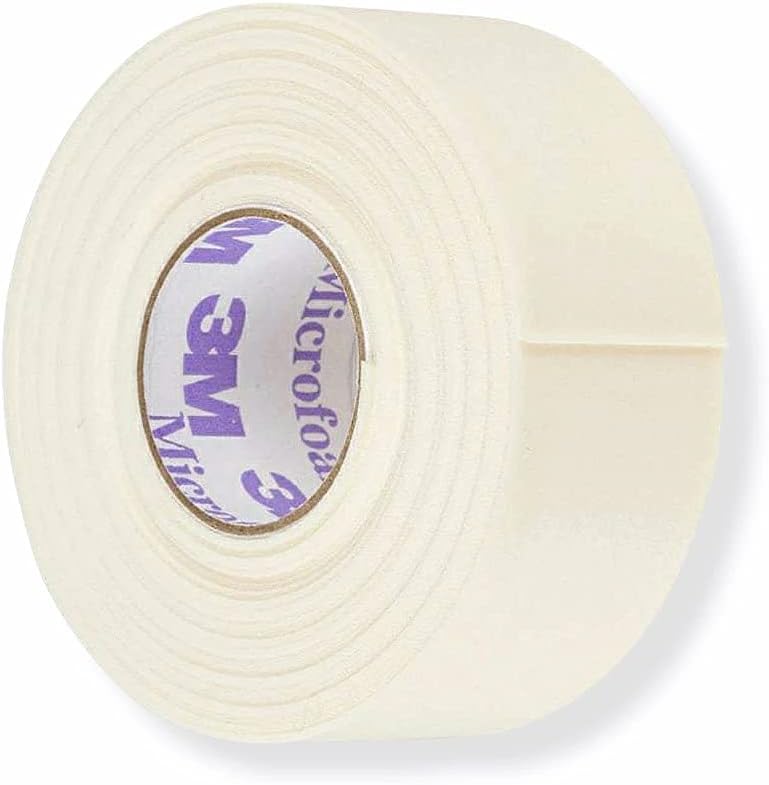 3M Microfoam Surgical Tape for Eyelash Extensions, Sensitive Skin, and Medical Use - Hypoallergenic, Latex-Free, 1 Inch x 5.5 Yards (Pack of 1)
