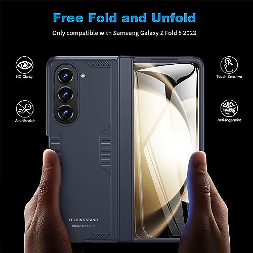 Coque Samsung Z Fold 5 bleu : support idéal pour le bureau - 2